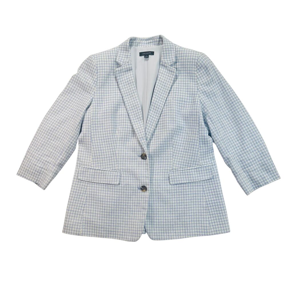 Ann Taylor Blazer Herringbone/Tweed Pattern 3/4 Length Sleeve SIZE 12